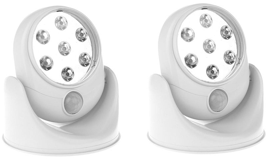 Image 4: 1, 2 of 4 draadloze led-lampen met 360° draaibare bewegingssensor