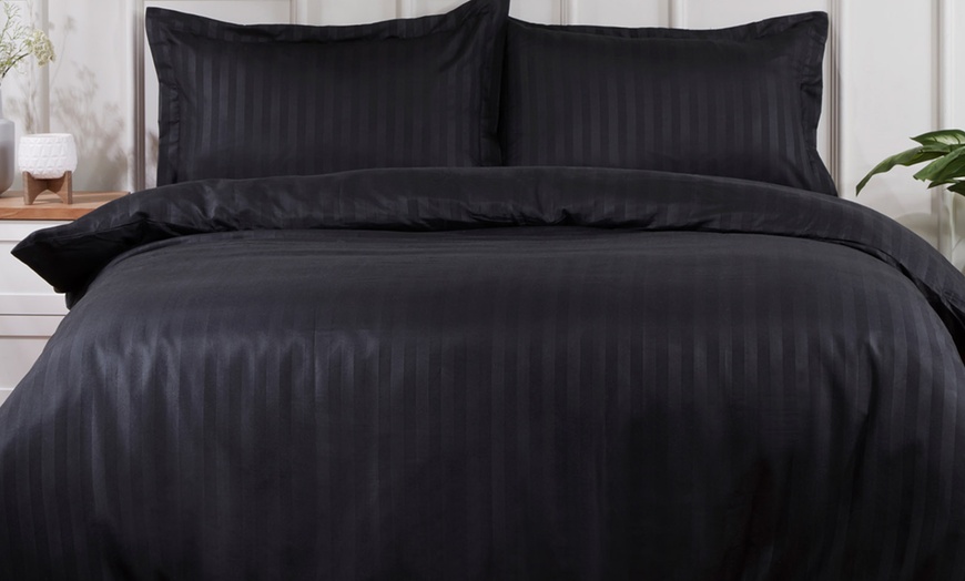 Image 3: Hotel Stripe Soft Touch Duvet Set
