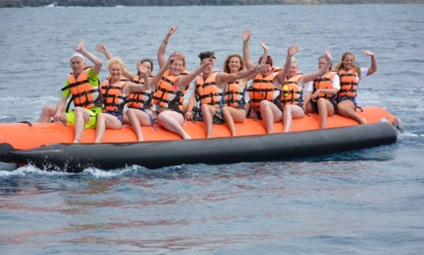 Experiencia en banana boat con Taurito Water Sport
