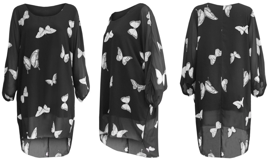 Image 2: Oversized Butterfly Print Top