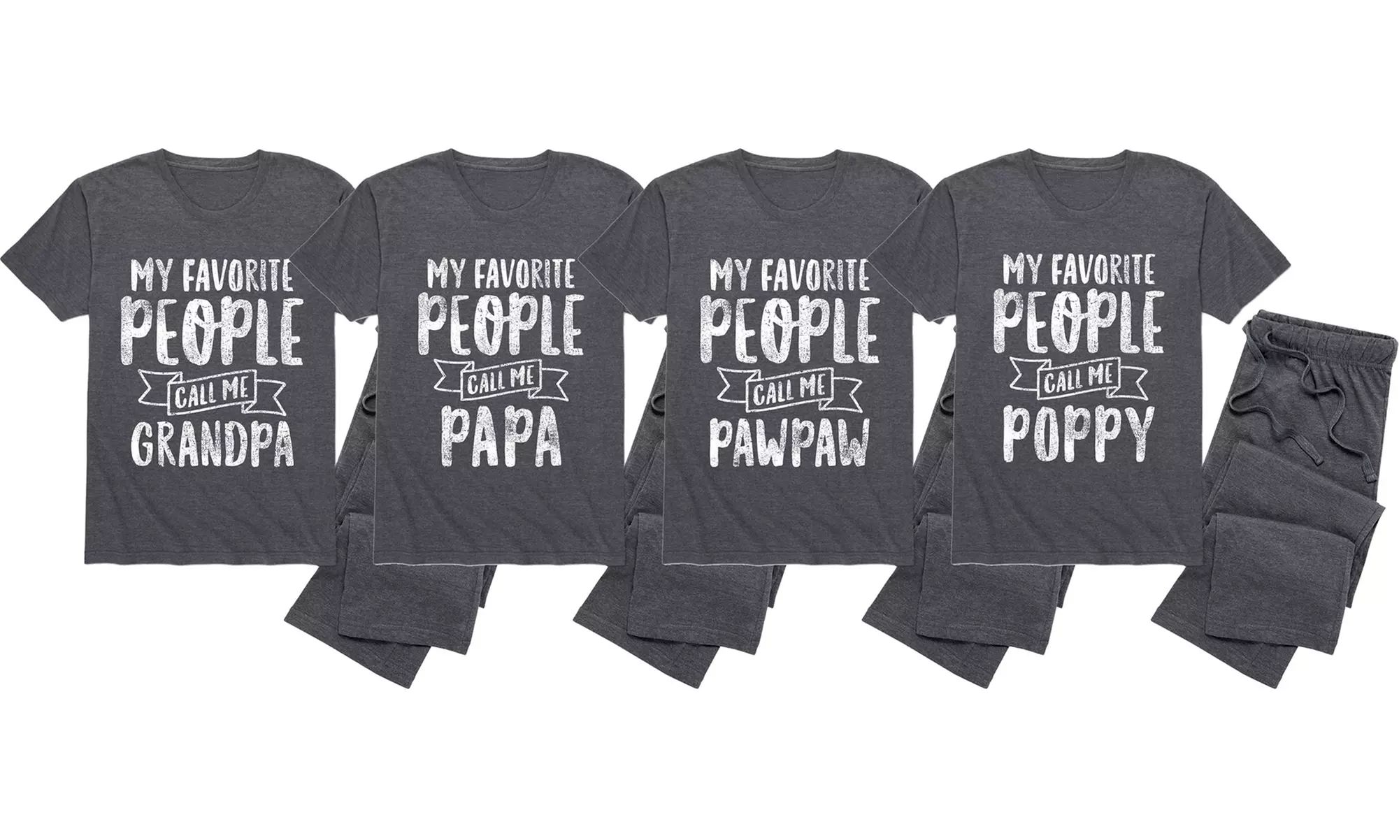 My Favorite People Call Me Grandma and Grandpa Matching Pajamas - Primary Image