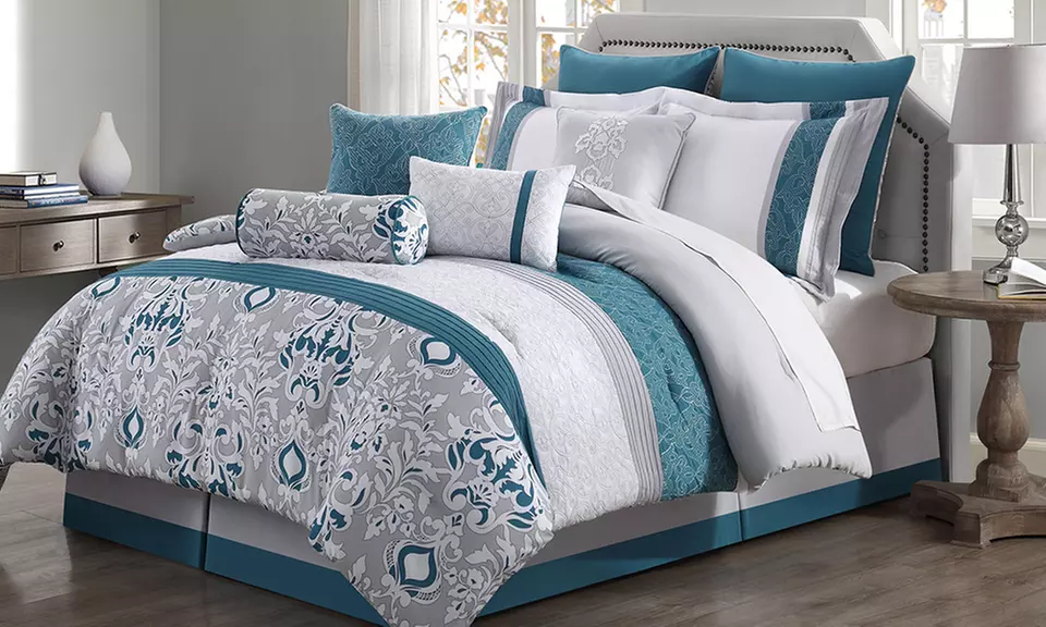 Reversible Embroidered Comforter Set (10-Piece) - Primary Image