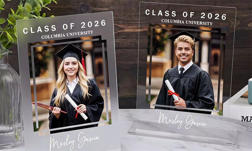 Custom Graduation Photo Frames w/ Engraving & UV-Printed Photos