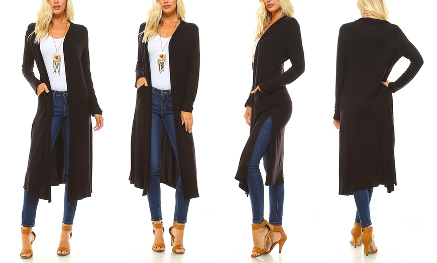 Isaac Liev Extra Long Lightweight Cardigan With Side Slits Groupon