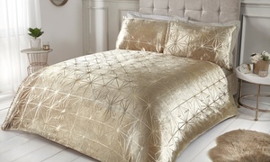 Foil Finish Velvet Duvet Set