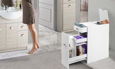 Mobiletto salvaspazio Bakaji con scomparto a scomparsa