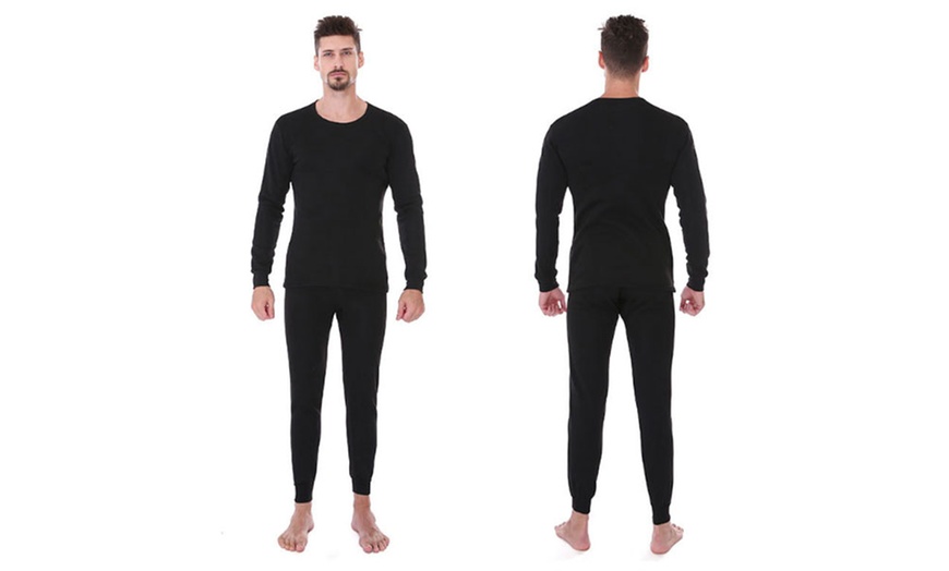 Image 2: Fleece-Lined Thermal Underwear Set