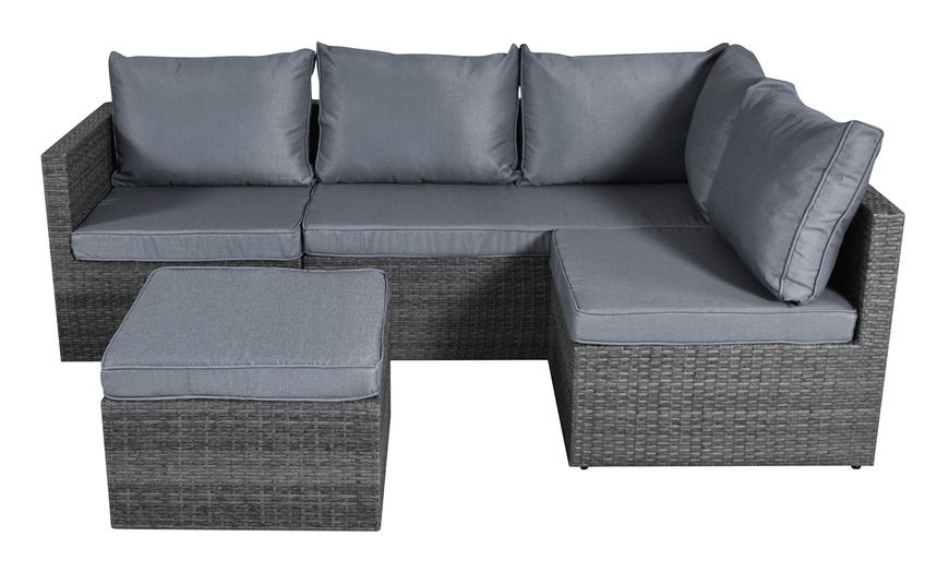 Image 6: Outdoor Rattan-Effect Sofa Set with Rain Cover