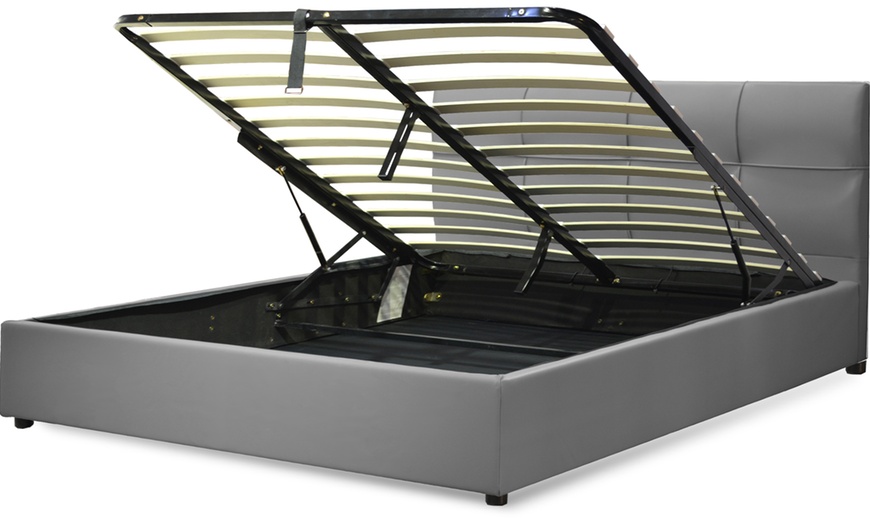 Image 3: Lit coffre Venise Simili cuir, matelas ''Cosmos'' en option