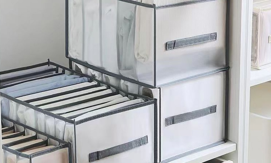 Image 3: Two-Piece Foldable Drawer Divider Clothes Storage Organisers