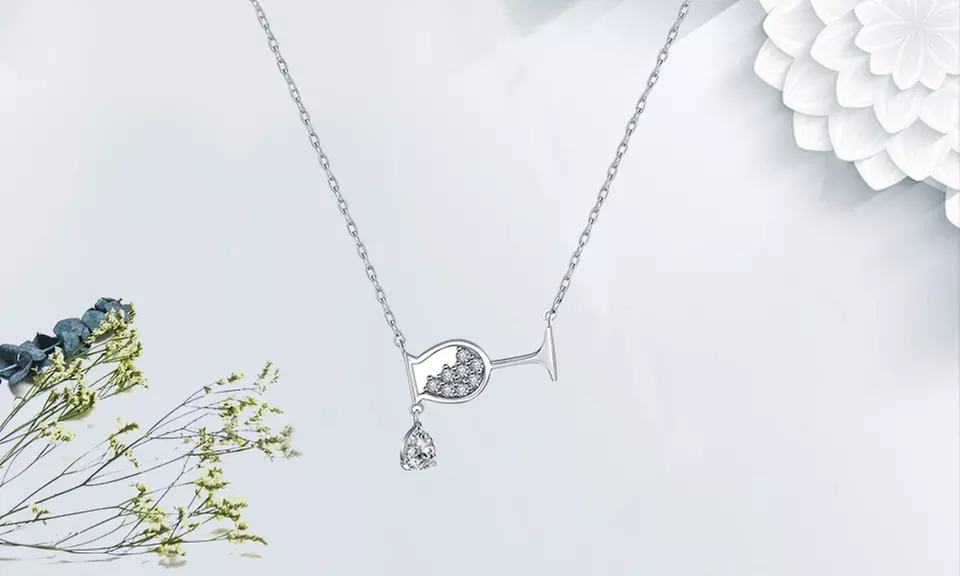 One, Two, Three, or Five Dazzling Crystal Embedded Wine Glass Necklaces from Novadab (Up to 89% Off) - Second Medium