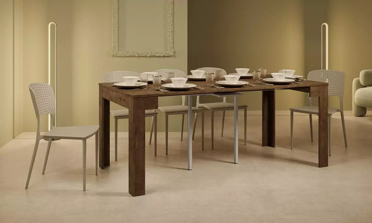 Mesa consola extensible Bora con 3 o 5 extensiones