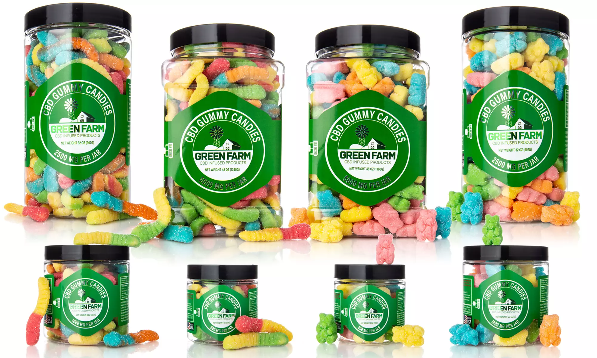 Organic CBD Sour Gummies from Green Farm (500mg-5000mg) - Primary Image