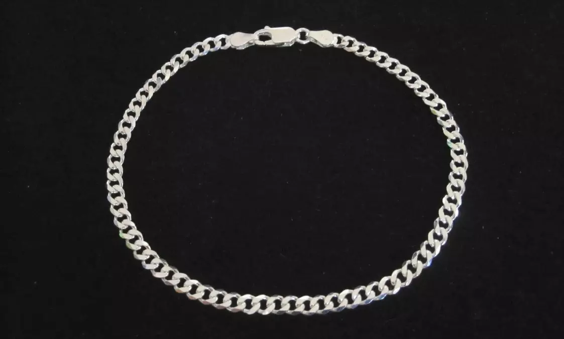 Italian 925 Sterling Silver Curb Bracelet In 7 or 8 Inch Made In Italy