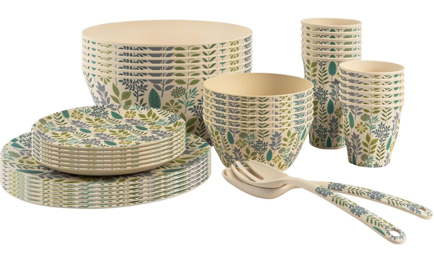 Image 2: Bamboo Picnic Dinner Set