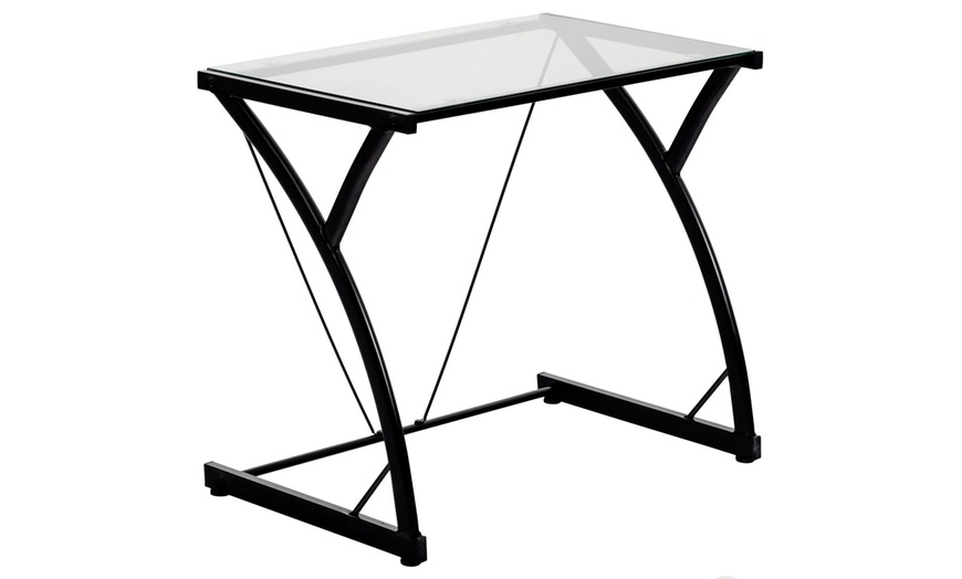 Image 2: Glass Desk with Optional Chair