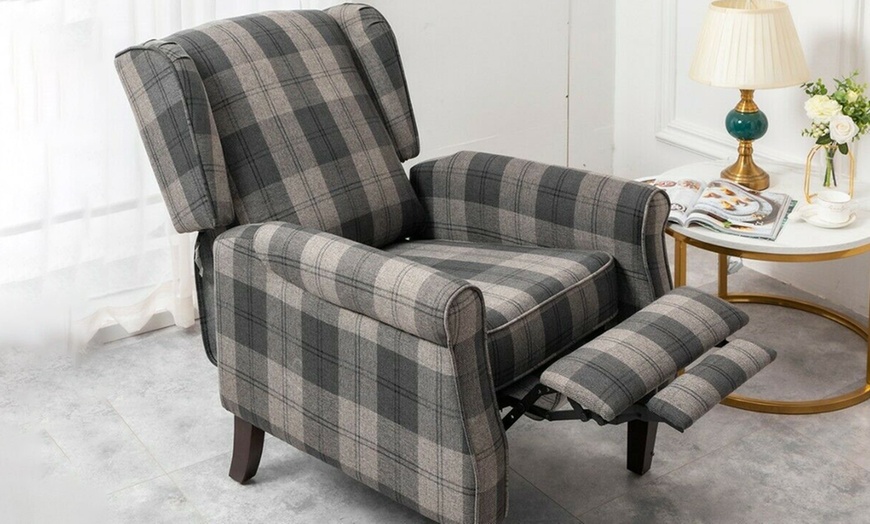 Image 14: Russell Wing-Back Recliner Armchair