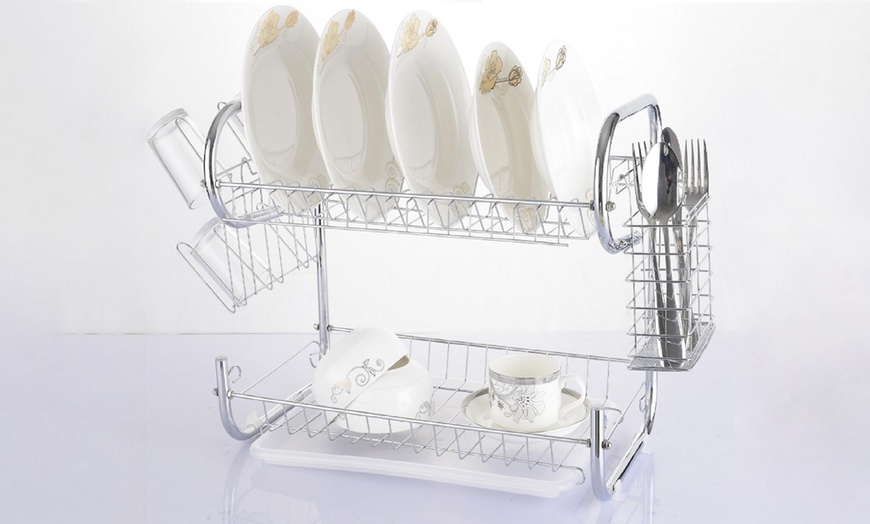 Image 9: Two-Tier Dish Drainer