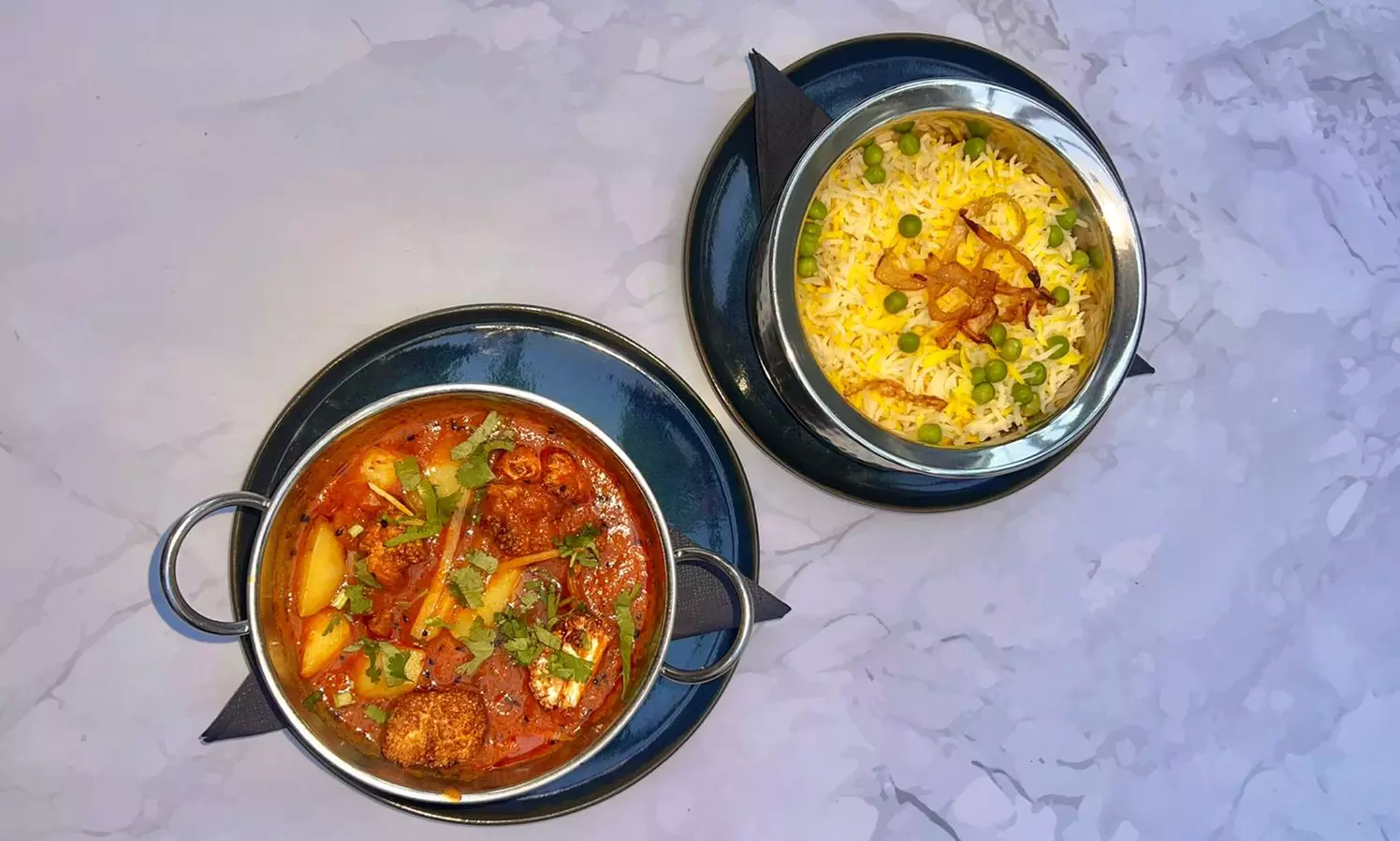 3-Gänge-Menü (Vorspeise + Hauptgericht nach Wahl + indisches Dessert)