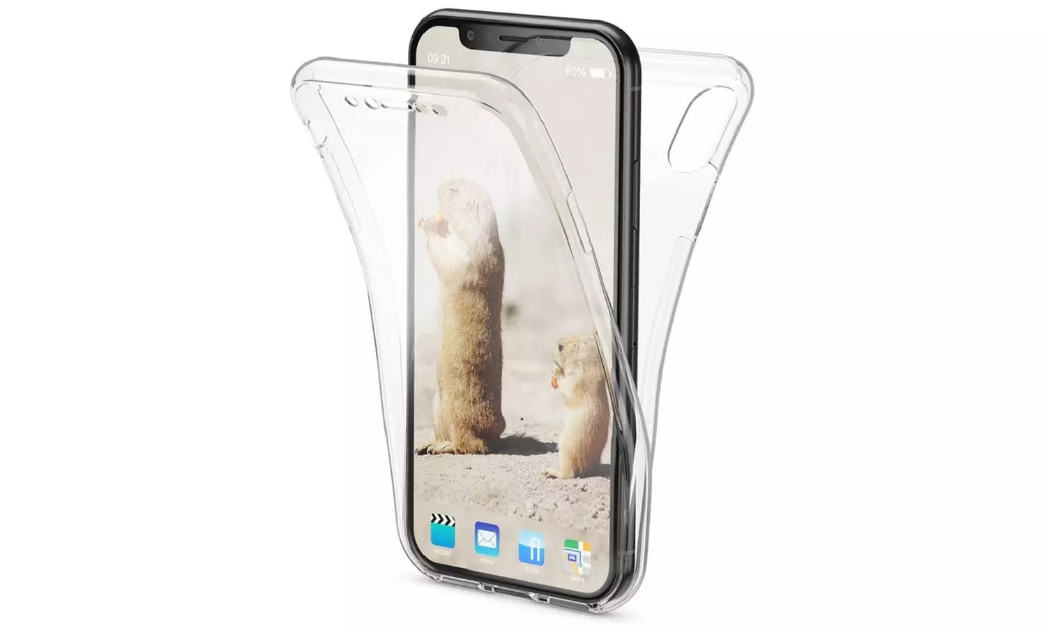 Coque transparente de protection intégrale pour iPhone