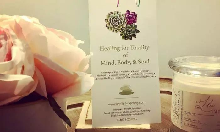 Experience Simplicity Healing's relaxing massages with options like CBD, scalp treatments, yoga, and Reiki, up to 40% off. - Second Medium