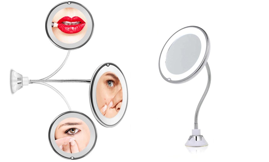 Image 1: 10X Magnifying Makeup Vanity Mirror with Light