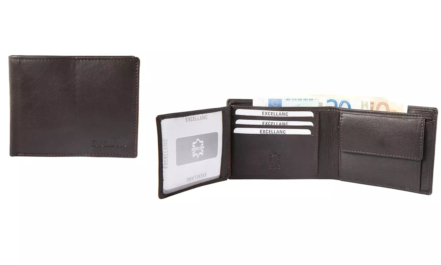 1x, 2x, oder 3x Herren- oder Unisex-Geldbörse aus Leder