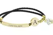 I Love You Mom Leather Bracelet Made with Crystals from Swarovski by Pink Box - Second Medium