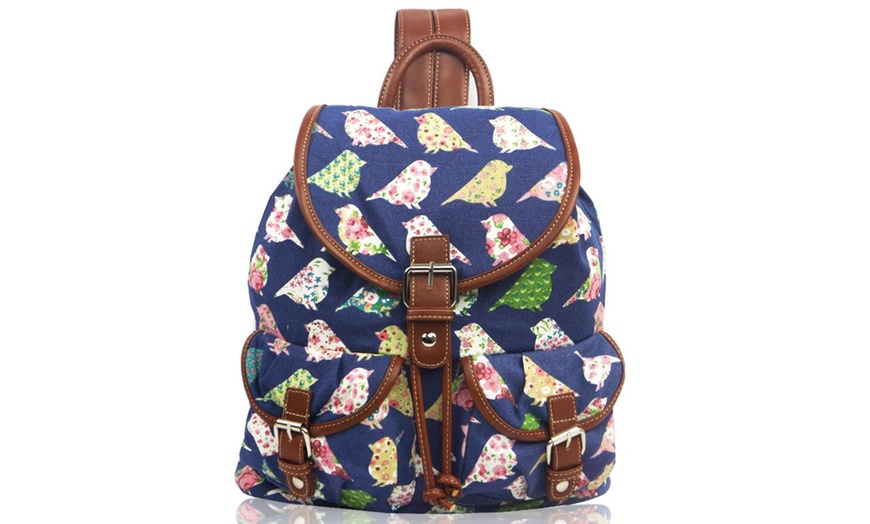 Image 3: Retro Canvas Backpack