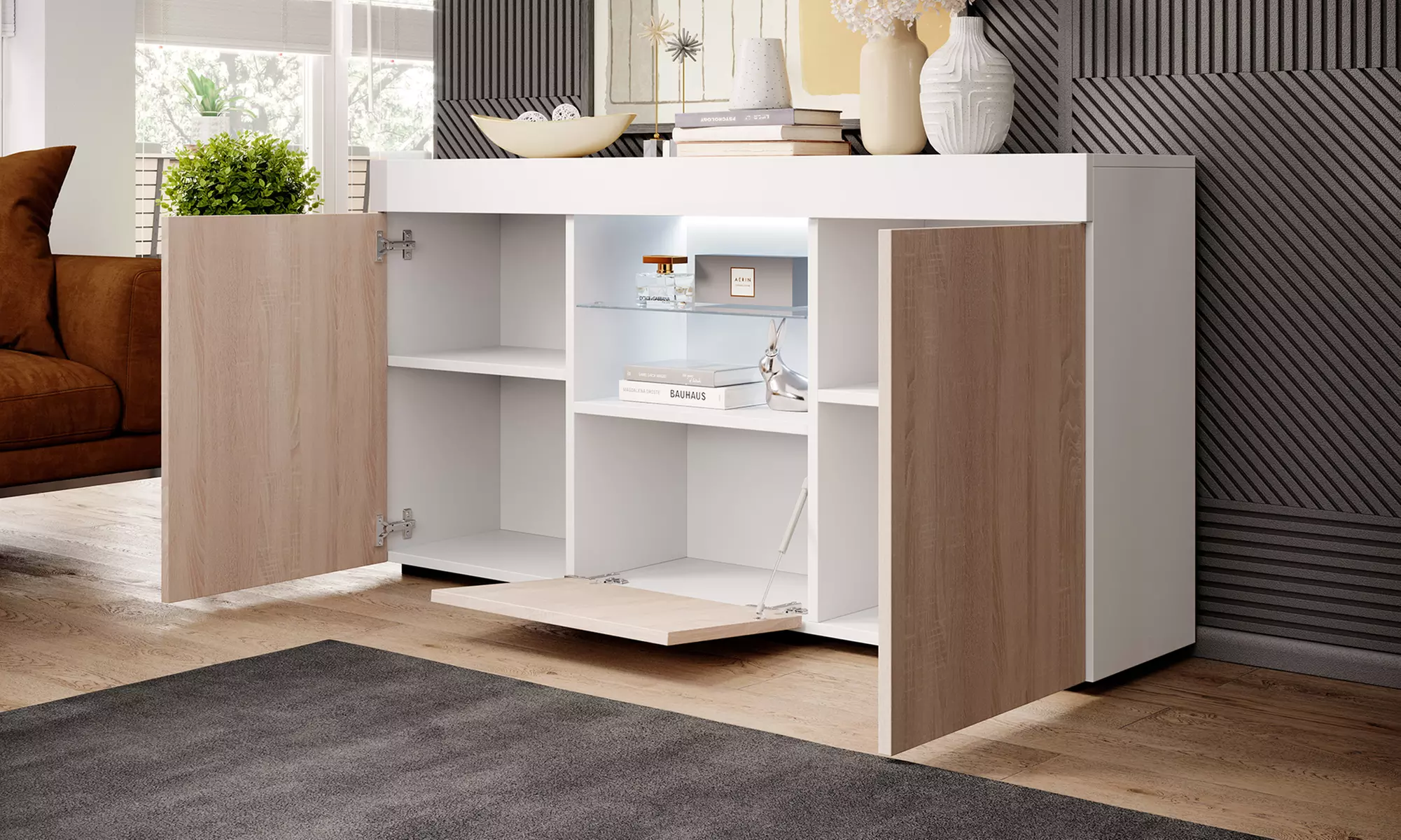 Mueble aparador con iluminación led