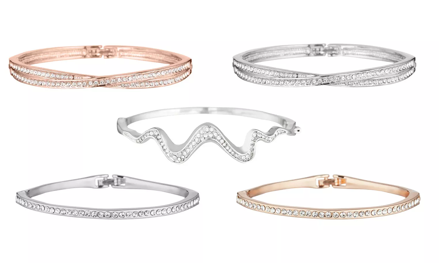 Bracelet de type "Bangle"' avec différents types de cristaux, modèle et coloris au choix - Primary Image