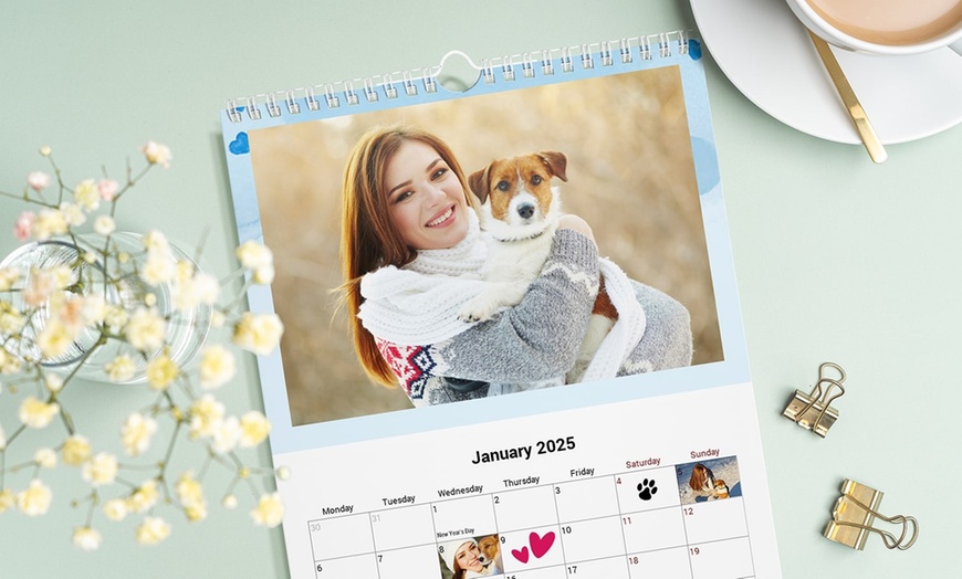 Image 1: One, Two, Three, Four, Five, or Ten Personalized A4 Photo Calendar 