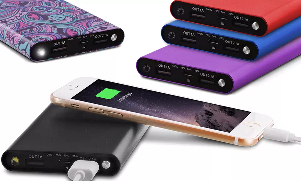 Aduro PowerUp Slim 10,000mAh Dual-USB Backup Battery - Primary Image