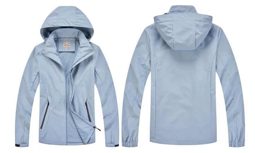 Image 8: Blu Apparel Women's Mesh Lined Rain Jacket 