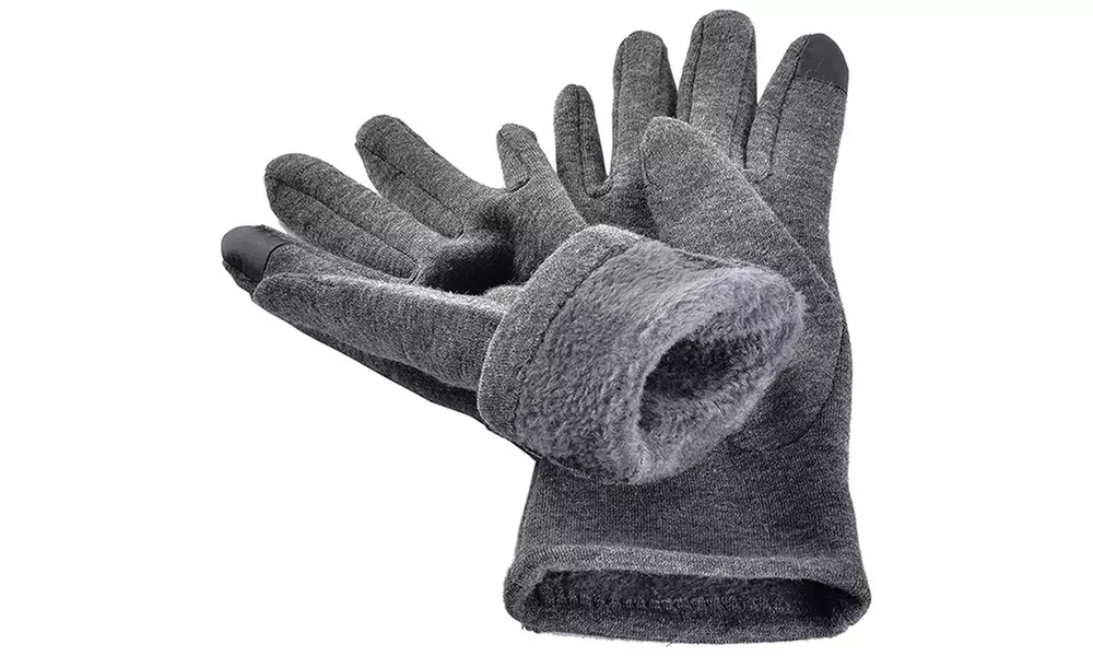 Womens Touchscreen Gloves with Button Details