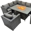 Image 1: Fimous Wicker Outdoor Rattan-Effect Garden Furniture Set 