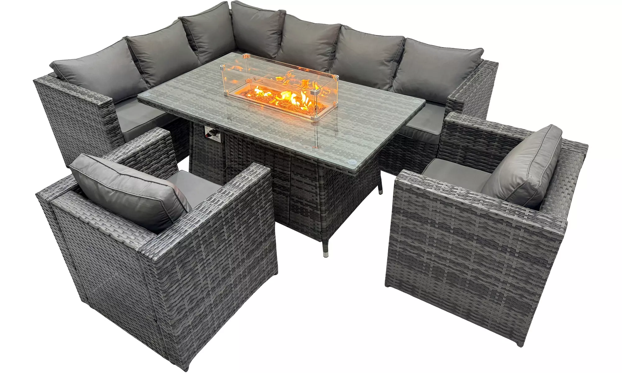 Fimous Wicker Outdoor Rattan-Effect Garden Furniture Set