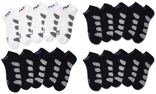 Fila Moisture-Wicking Performance Men's No-Show Socks (10-Pair Pack)