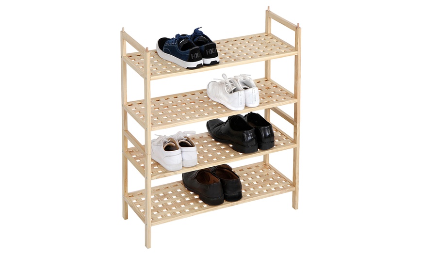 Image 8: Walnut Wood Shoe Rack