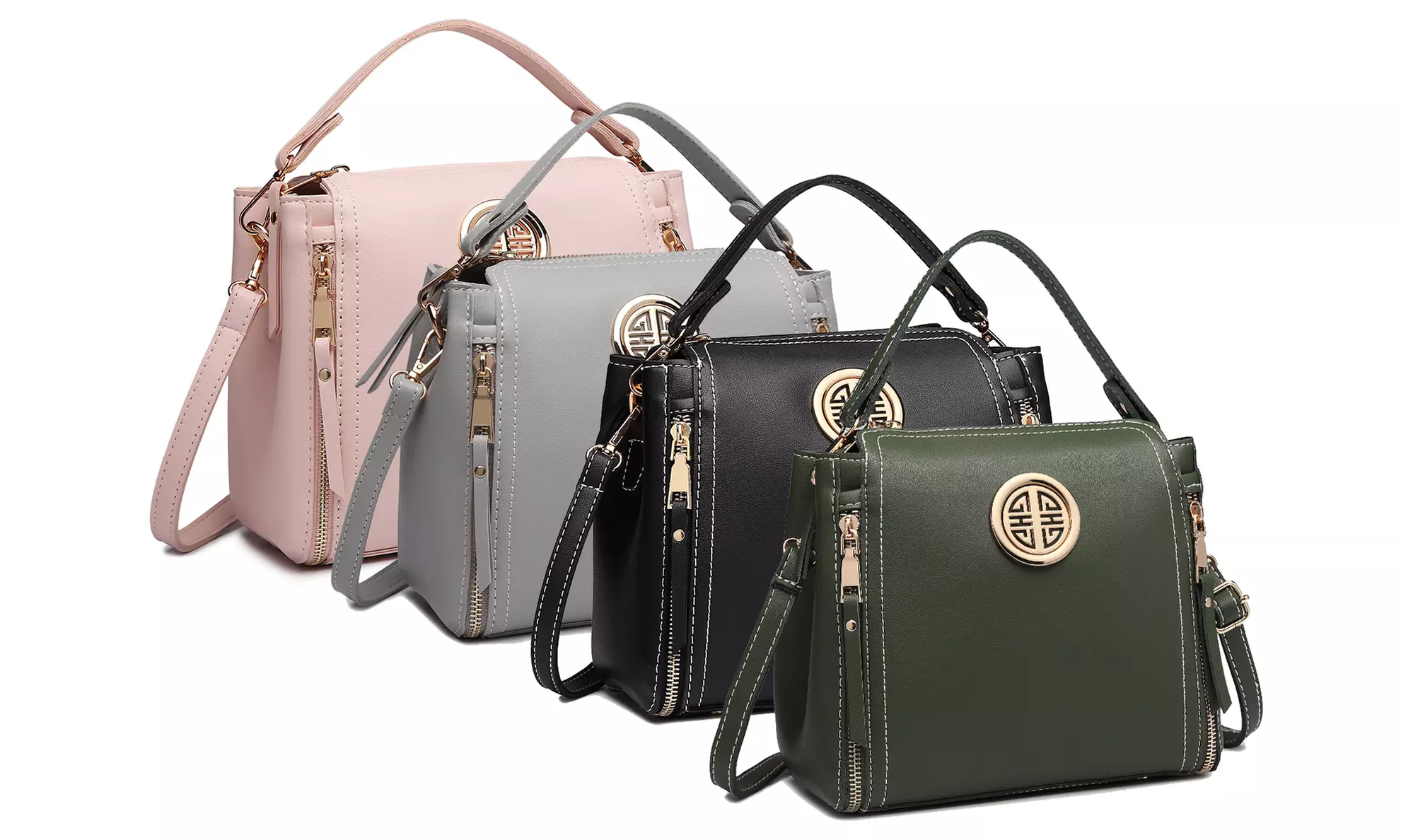 Sac à main ou bandoulière avec double fermeture zippée, pour femme - Primary Image