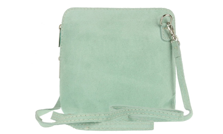 Image 28: Suede Leather Cross-Body Bag