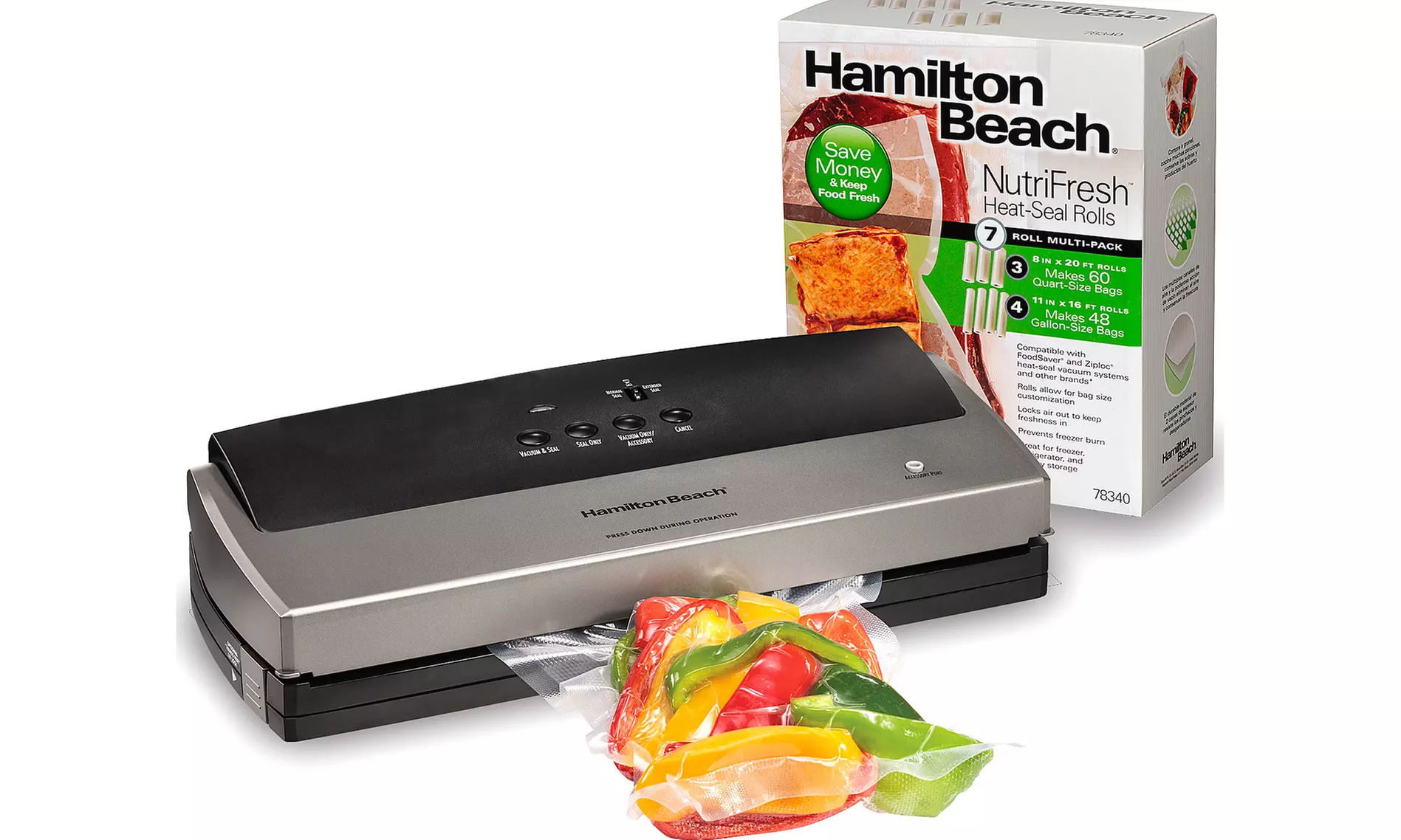 Hamilton Beach NutriFresh Vacuum Sealer and Universal Rolls and Bags - Primary Image