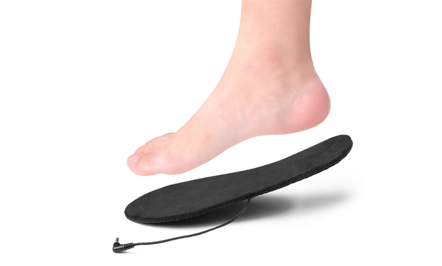 Image 1: Rechargeable USB Heated Shoe Insoles