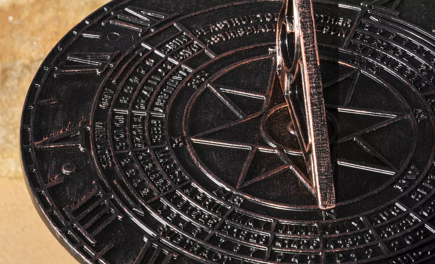 Reyes Cast Aluminum Copper Sun Dial - Second Medium