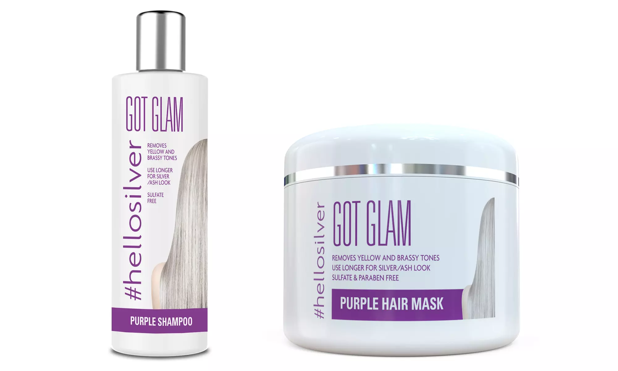 1x, 2x oder 3x Got Glam #hellosilver Shampoo 250 ml oder/und Haarmaske 215 ml - Primary Image