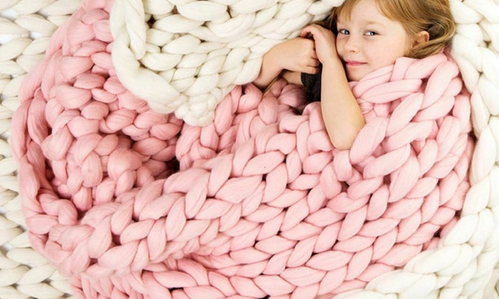 Up To 66% Off Chunky Knitted Blanket | Groupon