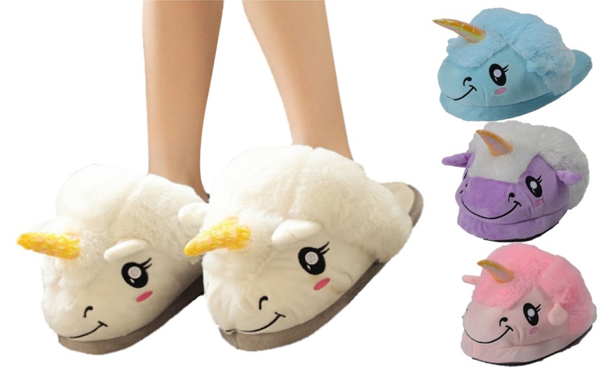 Image 1: Unisex Unicorn slippers