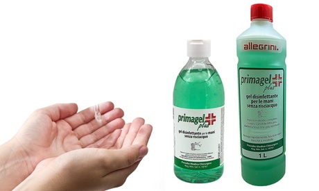 Kit di 12 gel disinfettanti mani Primagel senza risciacquo disponibili in 2 formati