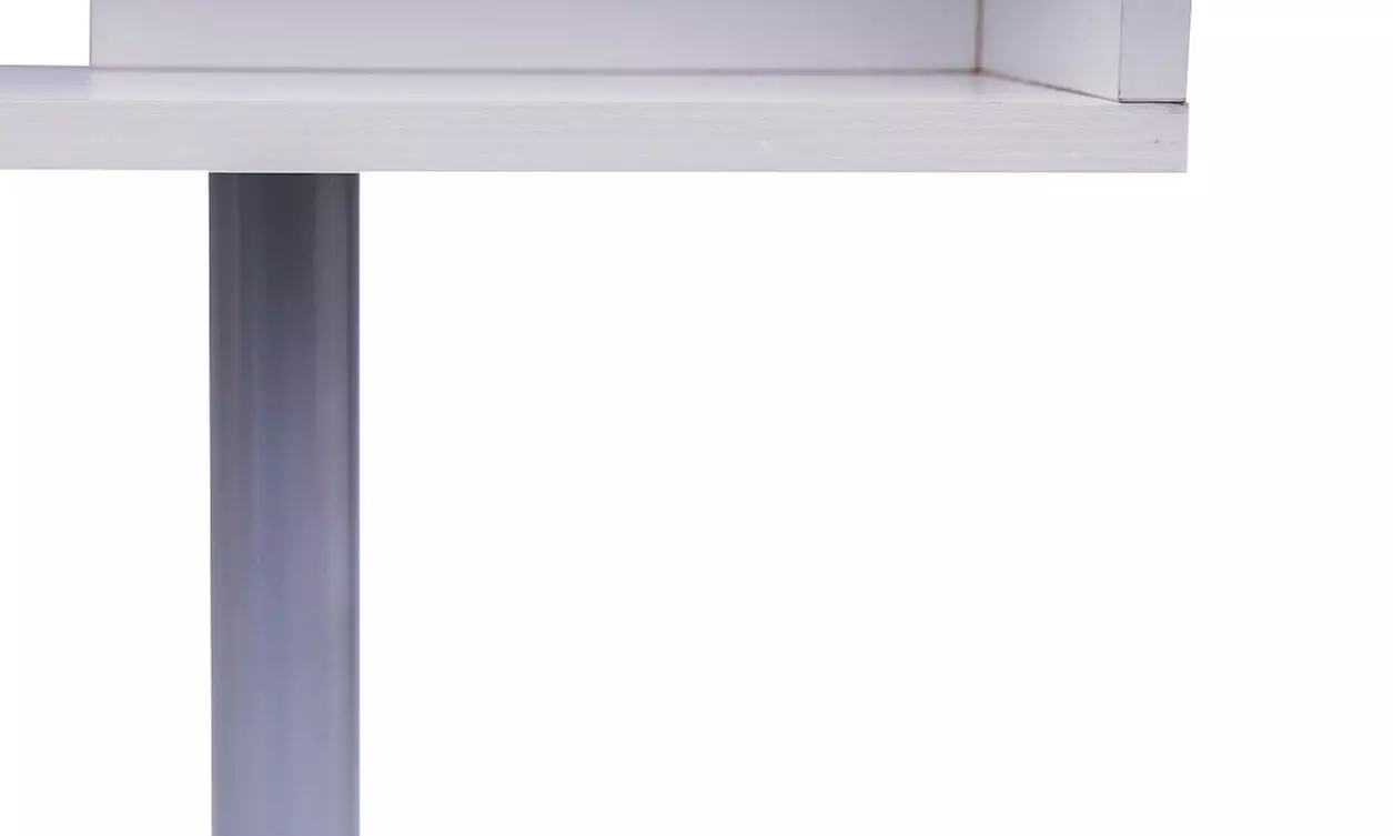 Homcom L-Shaped Desk with 360° Rotating Storage Shelves