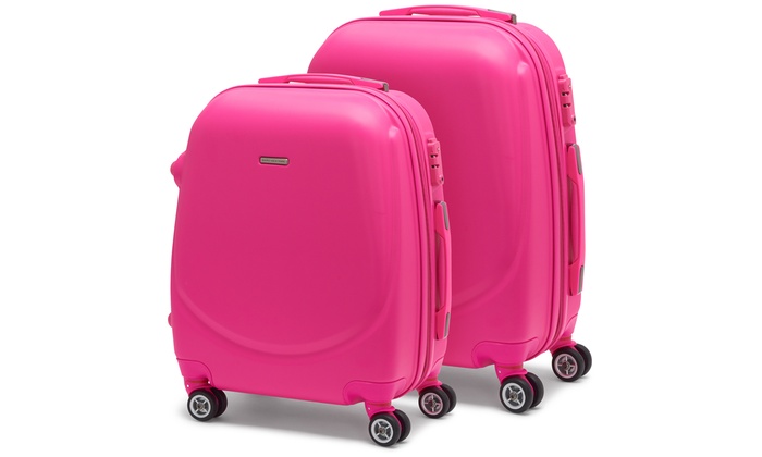 pink hardside spinner luggage